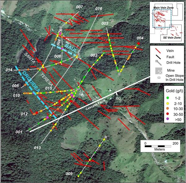 Colombia: FenixOro intersecta 15 g/t de oro 300 m por debajo de la intersección anterior más profunda, aumenta el rango vertical conocido de mineralización a más de 1500 m, aún abierto en profundidad