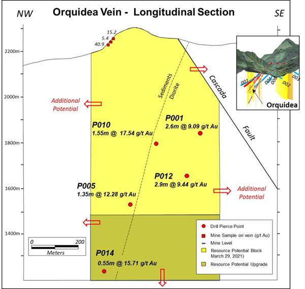 Colombia: FenixOro intersecta 15 g/t de oro 300 m por debajo de la intersección anterior más profunda, aumenta el rango vertical conocido de mineralización a más de 1500 m, aún abierto en profundidad