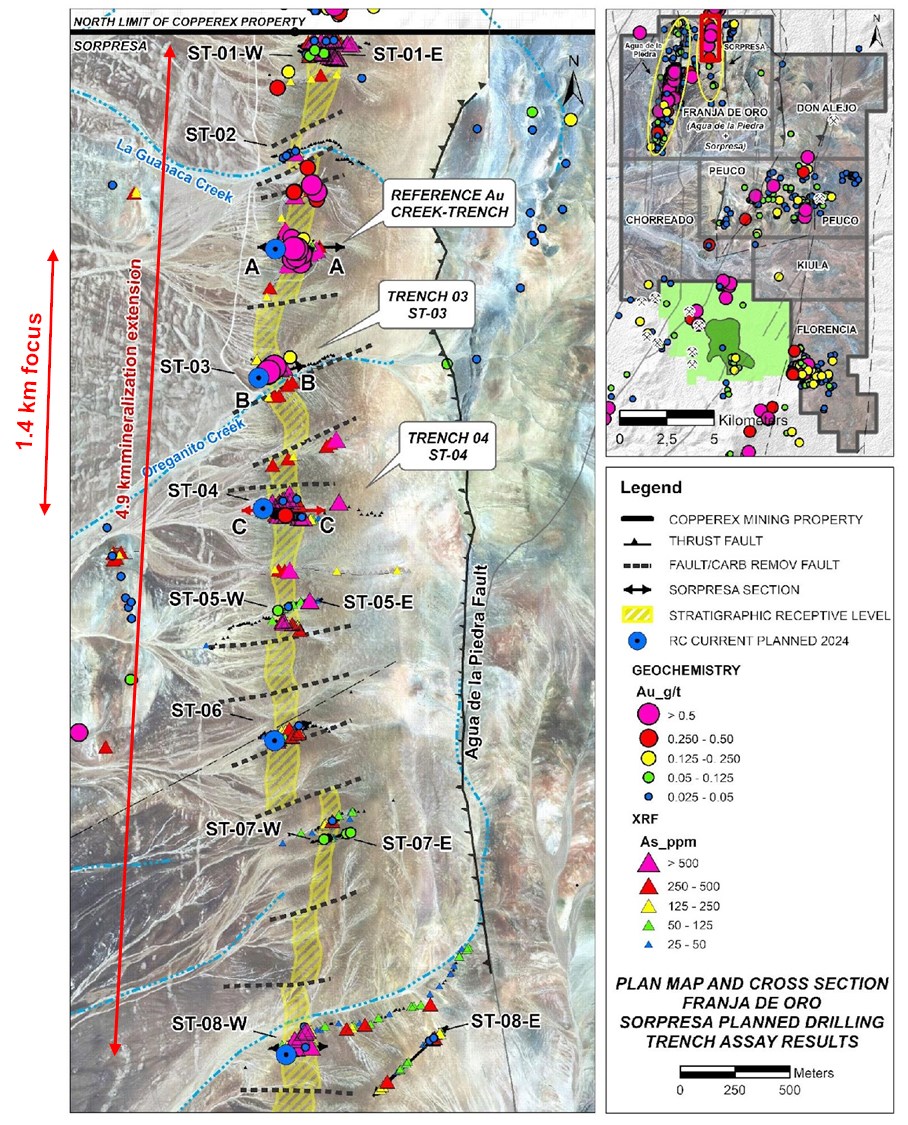 CopperEx Resources identifica la segunda tendencia paralela del oro adyacente a la tendencia ADLP de 7 kilómetros de largo