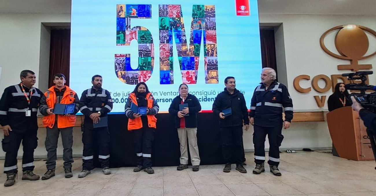 Codelco Ventanas: 5 millones de horas sin accidentes con tiempo perdido.