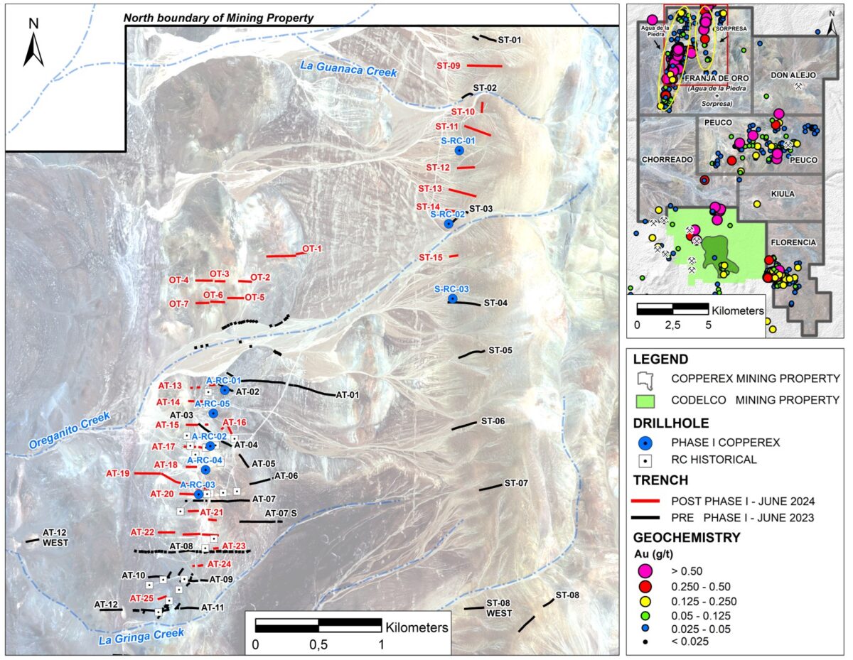 CopperEx Resources extrae 0,26 g/t de oro en 40 metros en el programa de excavación de zanjas de seguimiento en Agua de la Piedra y Sorpresa