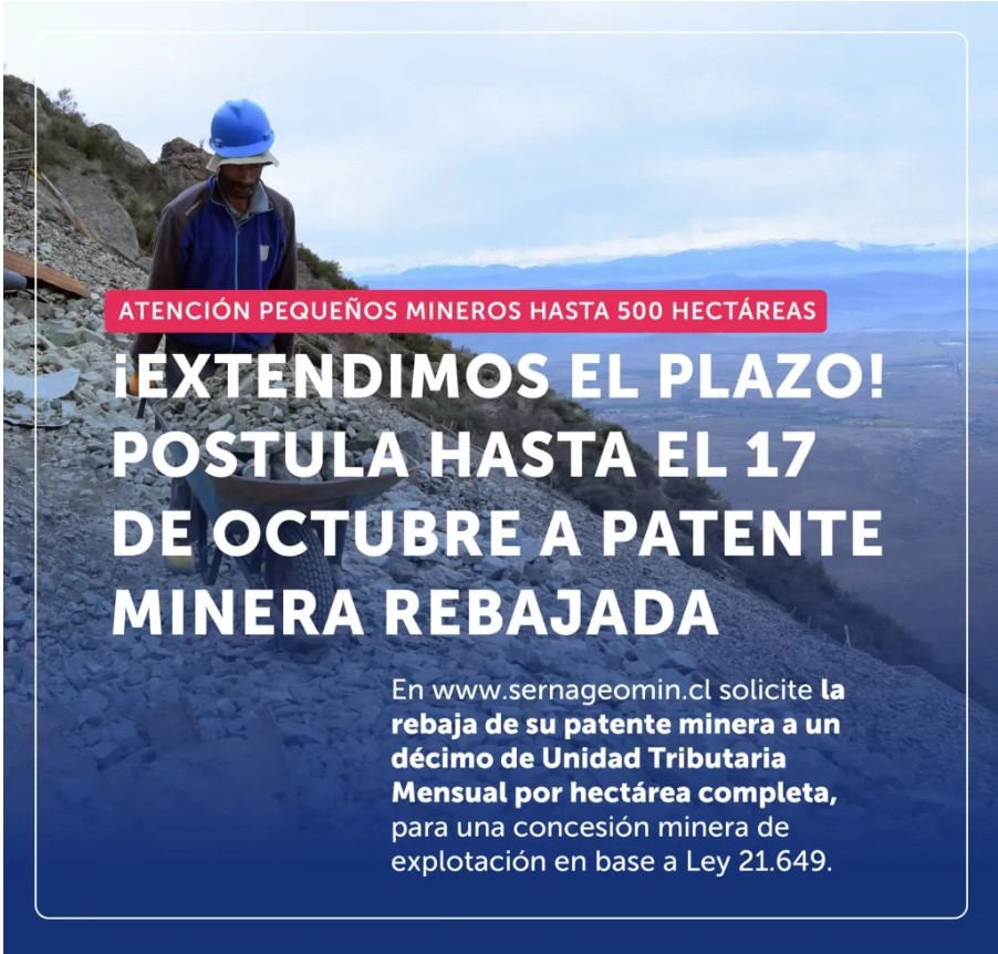 Seremi de Minería de Copiapó anuncia extensión de postulación al beneficio de rebaja de patente minera