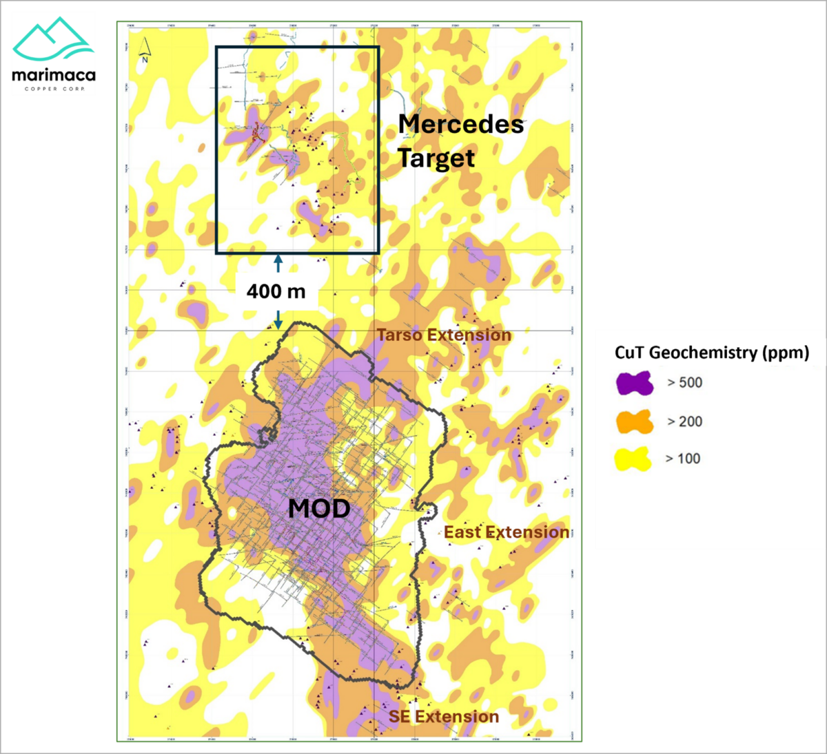 Marimaca Copper: el muestreo de canal en el objetivo satelital Mercedes intercepta 80 m con 0,41 % CuT; comienza la perforación exploratoria