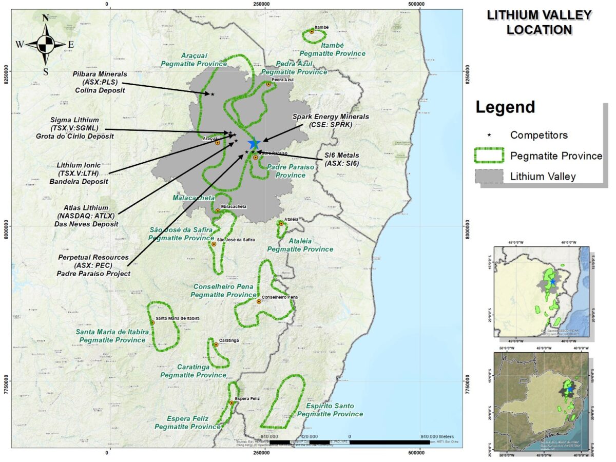 Brasil: Spark Energy Minerals proporciona información actualizada sobre los objetivos de espodumena en el proyecto de litio Arapaima y la financiación reciente