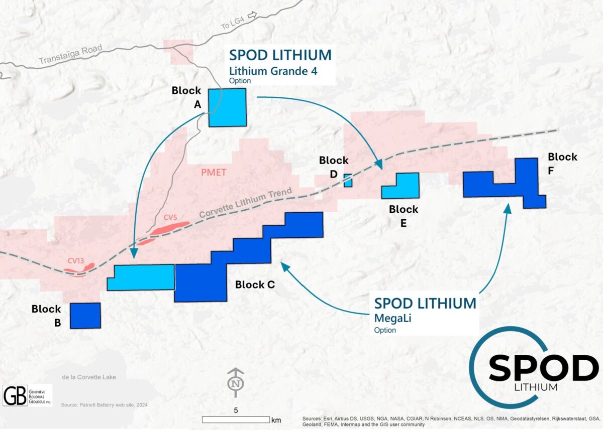 SPOD Lithium comienza programa de perforación en las propiedades MegaLi y Lithium Grande 4 en Quebec