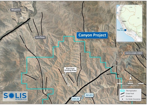 Perú: Solis Minerals encuentra mineralización de cobre encontrada durante reconocimiento en el Proyecto Canyon