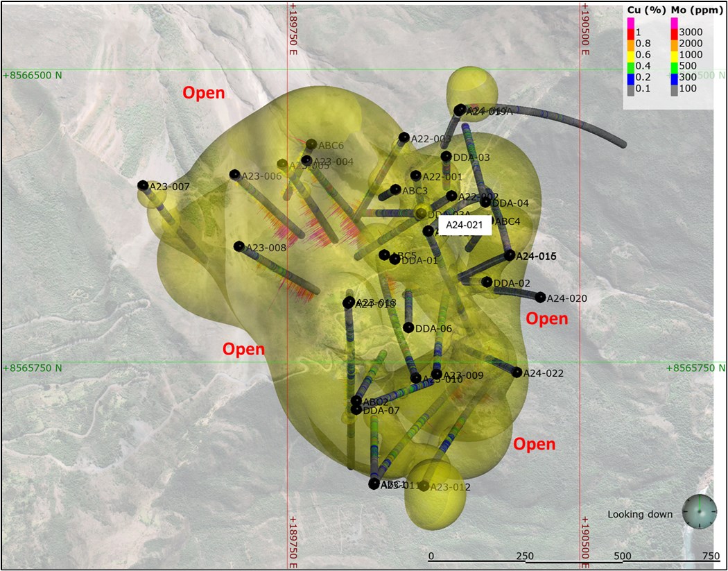 Perú: DLP Resources intercepta 303,15 m de 0,49 % de CuEq* dentro de un intervalo de 1189,65 m de 0,32 % de CuEq*, en el Proyecto Aurora