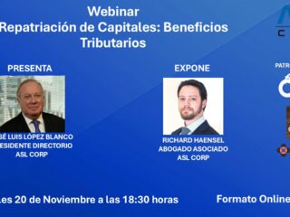 ASL CORP invita a Webinar: Repatriación de capitales: Beneficios Tributarios