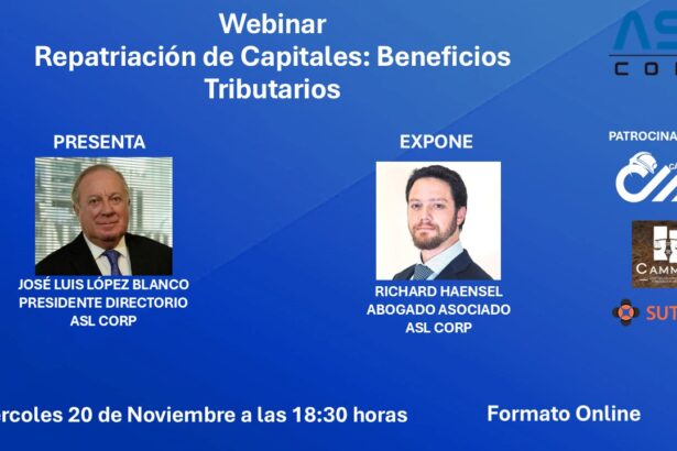 ASL CORP invita a Webinar: Repatriación de capitales: Beneficios Tributarios