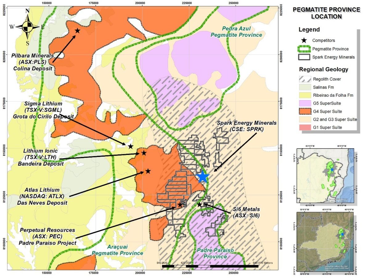 Brasil: Spark Energy Minerals proporciona información actualizada sobre los objetivos de espodumena en el proyecto de litio Arapaima y la financiación reciente