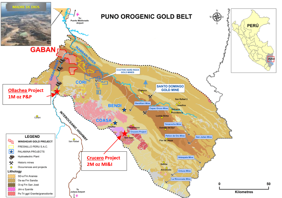 Winshear Gold completa 1.005 metros de perforación en cuatro pozos de perforación diamantina en el proyecto de oro Gaban en Perú