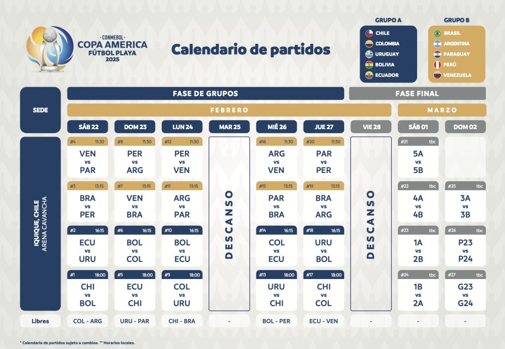 Iquique inicia la cuenta regresiva para recibir la Copa América Fútbol Playa 2025