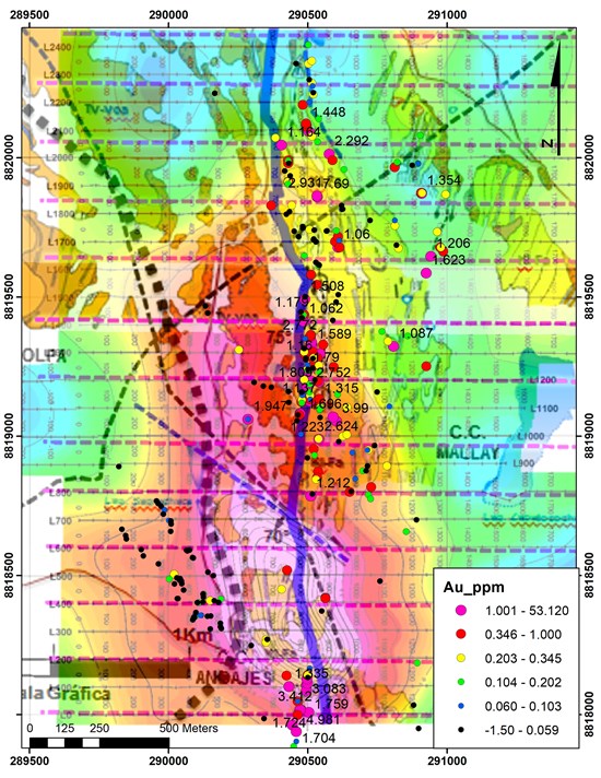 Perú: Excellon Resources reporta muestreo de más de 9 g/t de oro y 1,000 g/t de plata en Tres Cerros